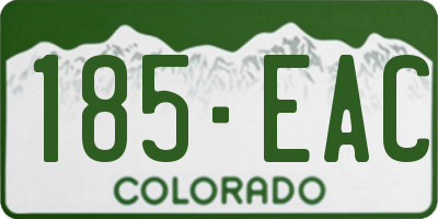 CO license plate 185EAC