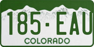 CO license plate 185EAU