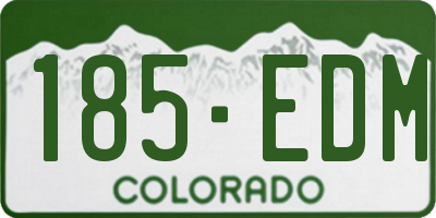 CO license plate 185EDM