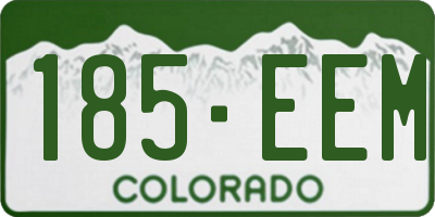 CO license plate 185EEM