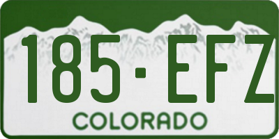 CO license plate 185EFZ