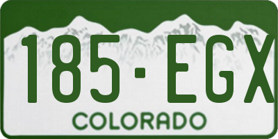 CO license plate 185EGX