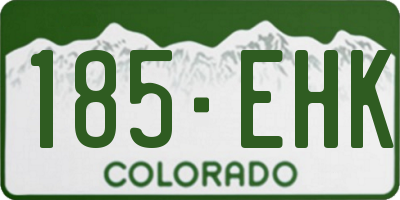 CO license plate 185EHK