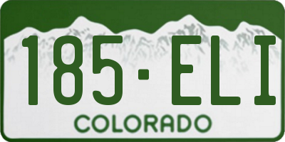 CO license plate 185ELI