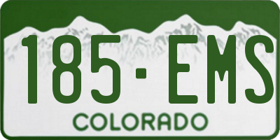 CO license plate 185EMS