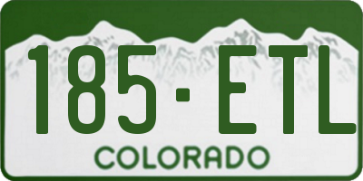 CO license plate 185ETL