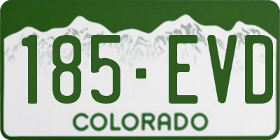 CO license plate 185EVD