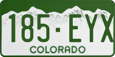 CO license plate 185EYX