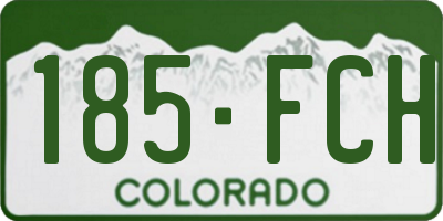 CO license plate 185FCH