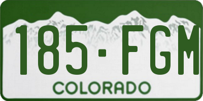 CO license plate 185FGM