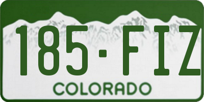 CO license plate 185FIZ