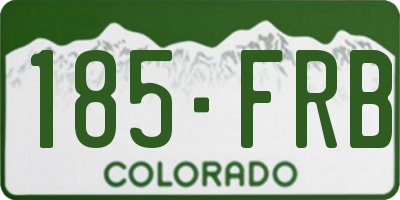 CO license plate 185FRB