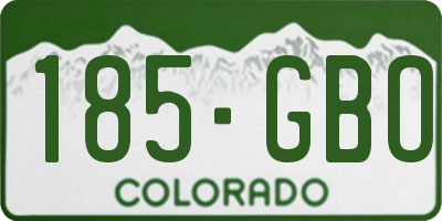 CO license plate 185GBO