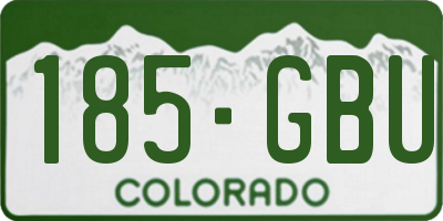 CO license plate 185GBU