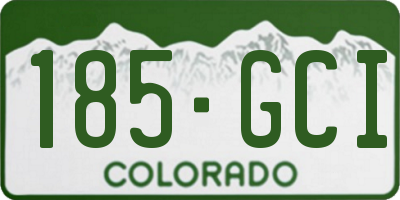 CO license plate 185GCI