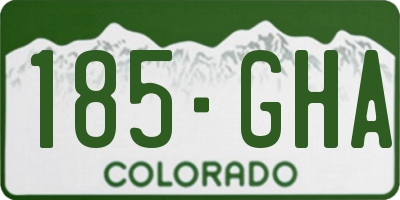 CO license plate 185GHA