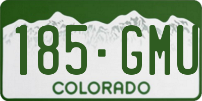 CO license plate 185GMU