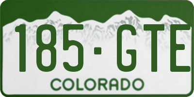 CO license plate 185GTE