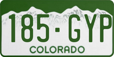 CO license plate 185GYP