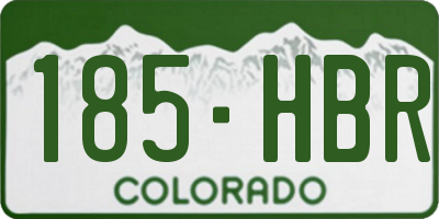 CO license plate 185HBR