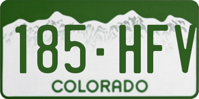 CO license plate 185HFV