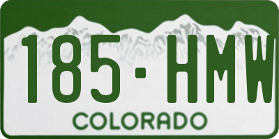 CO license plate 185HMW