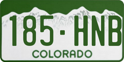 CO license plate 185HNB