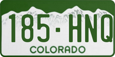 CO license plate 185HNQ