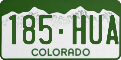 CO license plate 185HUA