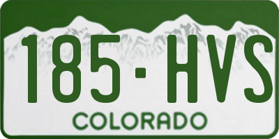CO license plate 185HVS
