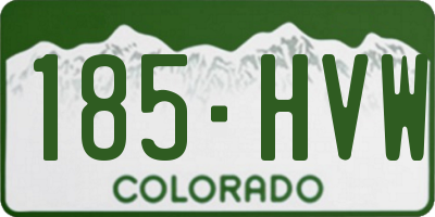 CO license plate 185HVW
