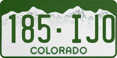 CO license plate 185IJO