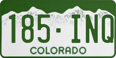 CO license plate 185INQ