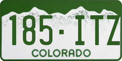 CO license plate 185ITZ