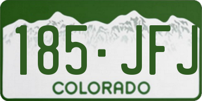 CO license plate 185JFJ