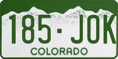 CO license plate 185JOK