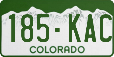 CO license plate 185KAC