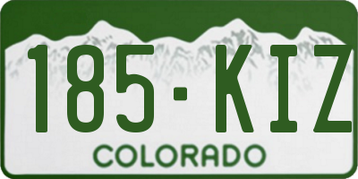 CO license plate 185KIZ
