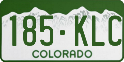 CO license plate 185KLC