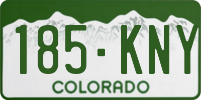 CO license plate 185KNY