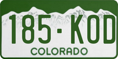 CO license plate 185KOD