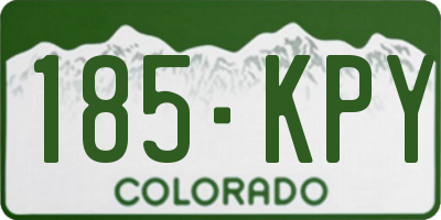 CO license plate 185KPY