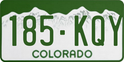 CO license plate 185KQY