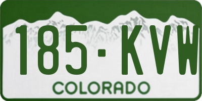 CO license plate 185KVW