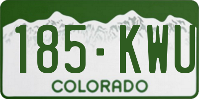CO license plate 185KWU