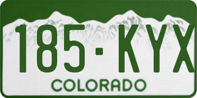 CO license plate 185KYX