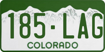 CO license plate 185LAG