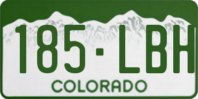 CO license plate 185LBH
