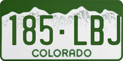 CO license plate 185LBJ
