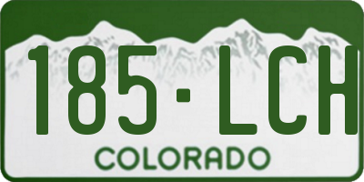 CO license plate 185LCH